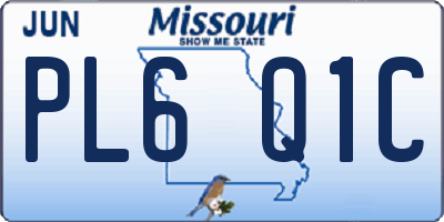 MO license plate PL6Q1C