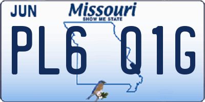 MO license plate PL6Q1G