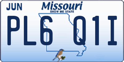 MO license plate PL6Q1I