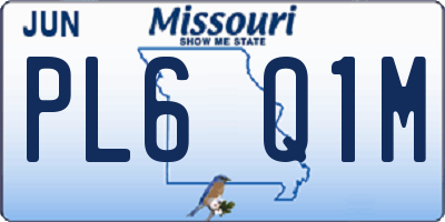 MO license plate PL6Q1M
