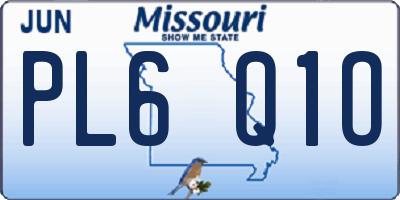 MO license plate PL6Q1O