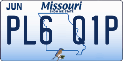 MO license plate PL6Q1P