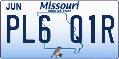 MO license plate PL6Q1R
