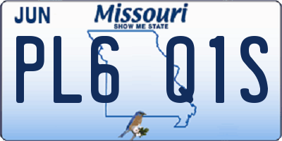 MO license plate PL6Q1S