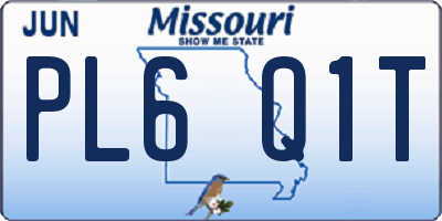 MO license plate PL6Q1T