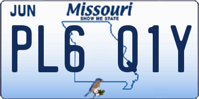 MO license plate PL6Q1Y