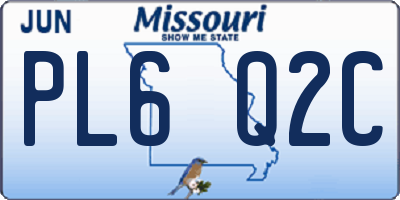 MO license plate PL6Q2C
