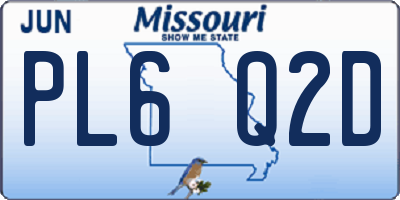 MO license plate PL6Q2D