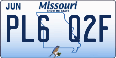 MO license plate PL6Q2F