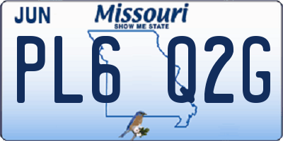MO license plate PL6Q2G