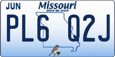 MO license plate PL6Q2J