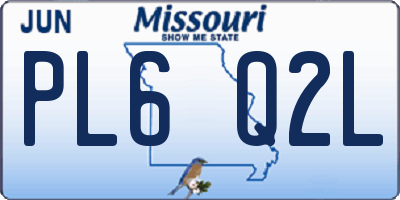 MO license plate PL6Q2L