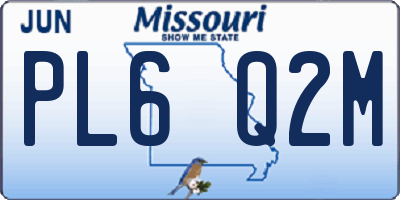 MO license plate PL6Q2M