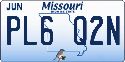 MO license plate PL6Q2N