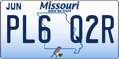 MO license plate PL6Q2R