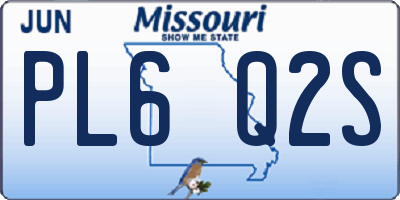 MO license plate PL6Q2S