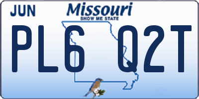 MO license plate PL6Q2T