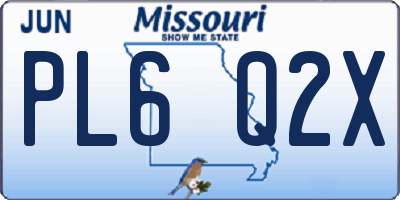MO license plate PL6Q2X