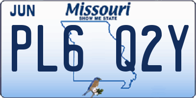 MO license plate PL6Q2Y