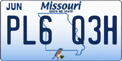 MO license plate PL6Q3H