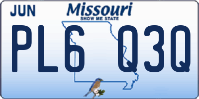 MO license plate PL6Q3Q