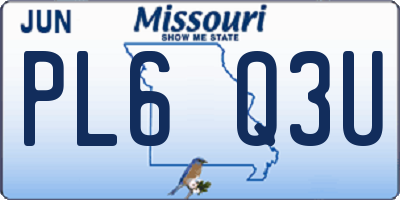 MO license plate PL6Q3U