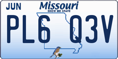 MO license plate PL6Q3V