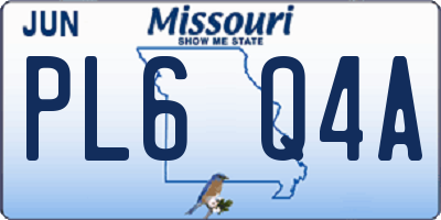 MO license plate PL6Q4A