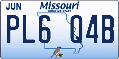 MO license plate PL6Q4B