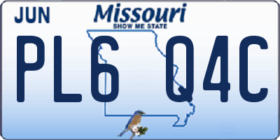 MO license plate PL6Q4C