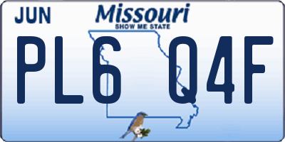 MO license plate PL6Q4F