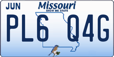 MO license plate PL6Q4G