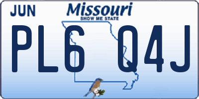 MO license plate PL6Q4J