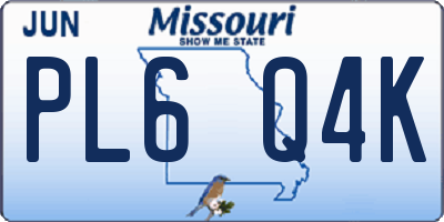 MO license plate PL6Q4K
