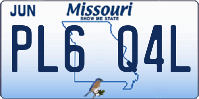 MO license plate PL6Q4L