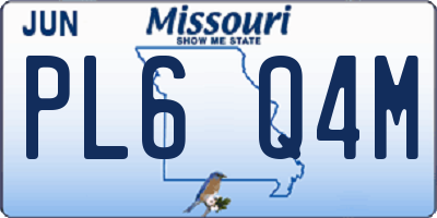 MO license plate PL6Q4M