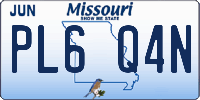 MO license plate PL6Q4N