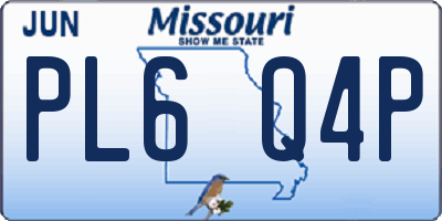 MO license plate PL6Q4P