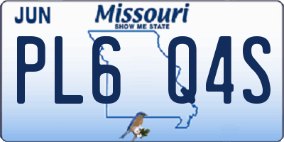 MO license plate PL6Q4S