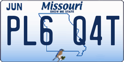 MO license plate PL6Q4T