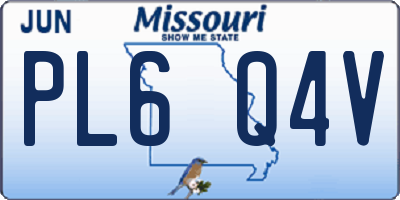 MO license plate PL6Q4V