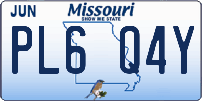 MO license plate PL6Q4Y