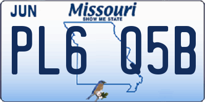 MO license plate PL6Q5B