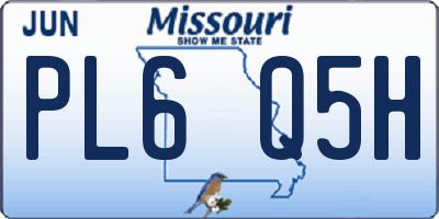 MO license plate PL6Q5H