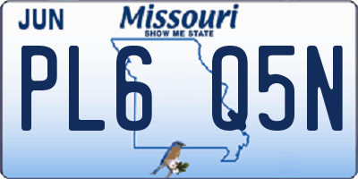 MO license plate PL6Q5N