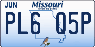 MO license plate PL6Q5P