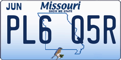 MO license plate PL6Q5R