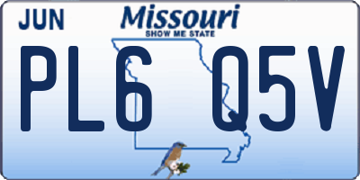 MO license plate PL6Q5V