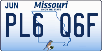MO license plate PL6Q6F