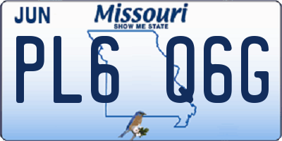MO license plate PL6Q6G